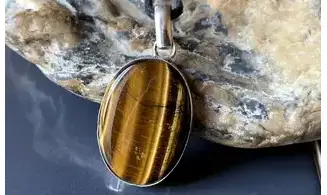 Oeil de Tigre 3 pendentif & Argent