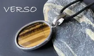 Oeil de Tigre 3 pendentif & Argent