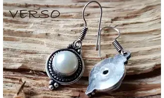Mother of pearl silver plated Earring 1