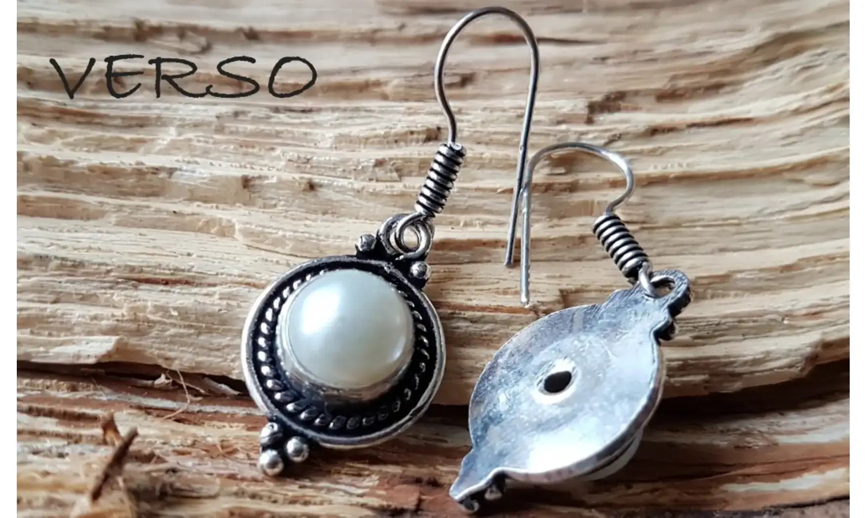 Mother of pearl silver plated Earring 1