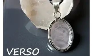 Quartz rose pierre pendentif Argent 1