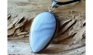 Blue Chalcedony 2 & 925 Silver plated