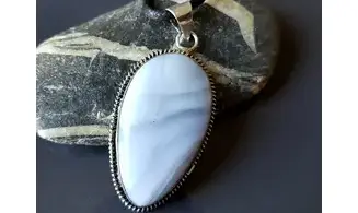 Blue Chalcedony 2 & 925 Silver plated