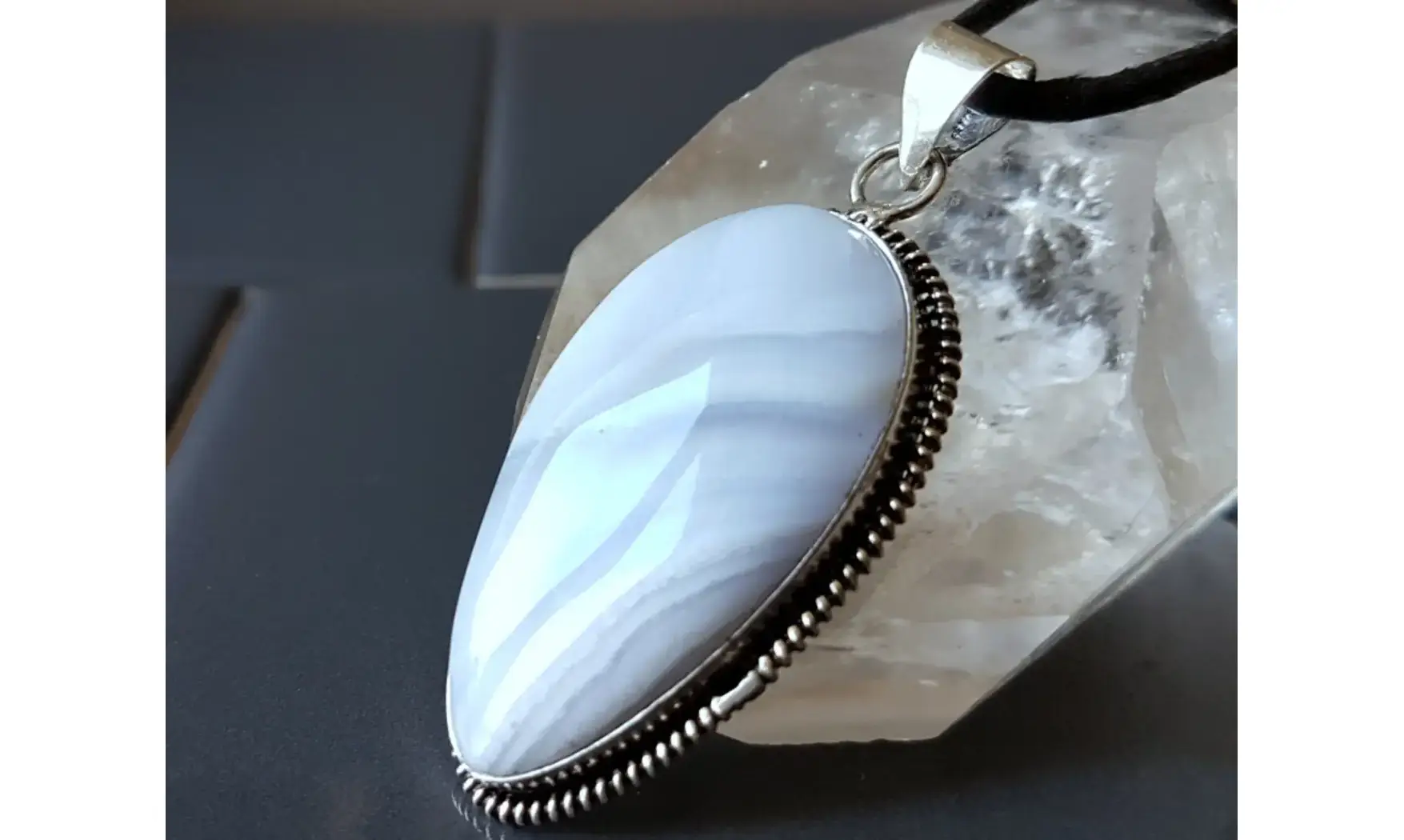 Blue Chalcedony 2 & 925 Silver plated