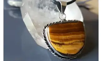 Oeil de Tigre 4 pendentif & Argent