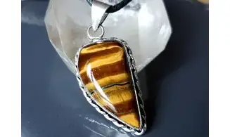 Oeil de Tigre 5 pendentif & Argent
