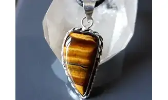 Oeil de Tigre 5 pendentif & Argent