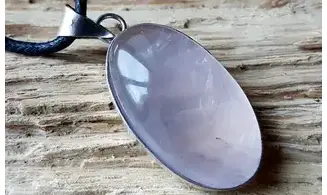 Quartz rose pierre pendentif Argent 5