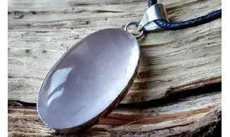 Quartz rose pierre pendentif Argent 5