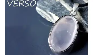 Quartz rose pierre pendentif Argent 5