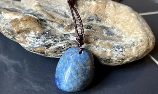 Lapis Lazuli stone drilled pendant 4