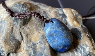 Lapis Lazuli stone drilled pendant 4