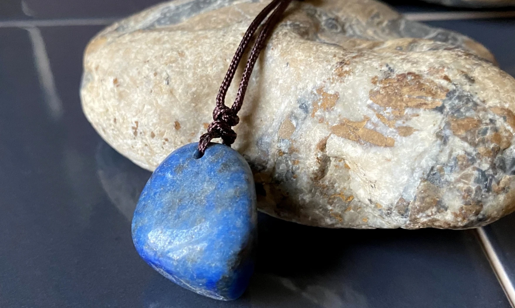 Lapis Lazuli pierre percée 4 pendentif