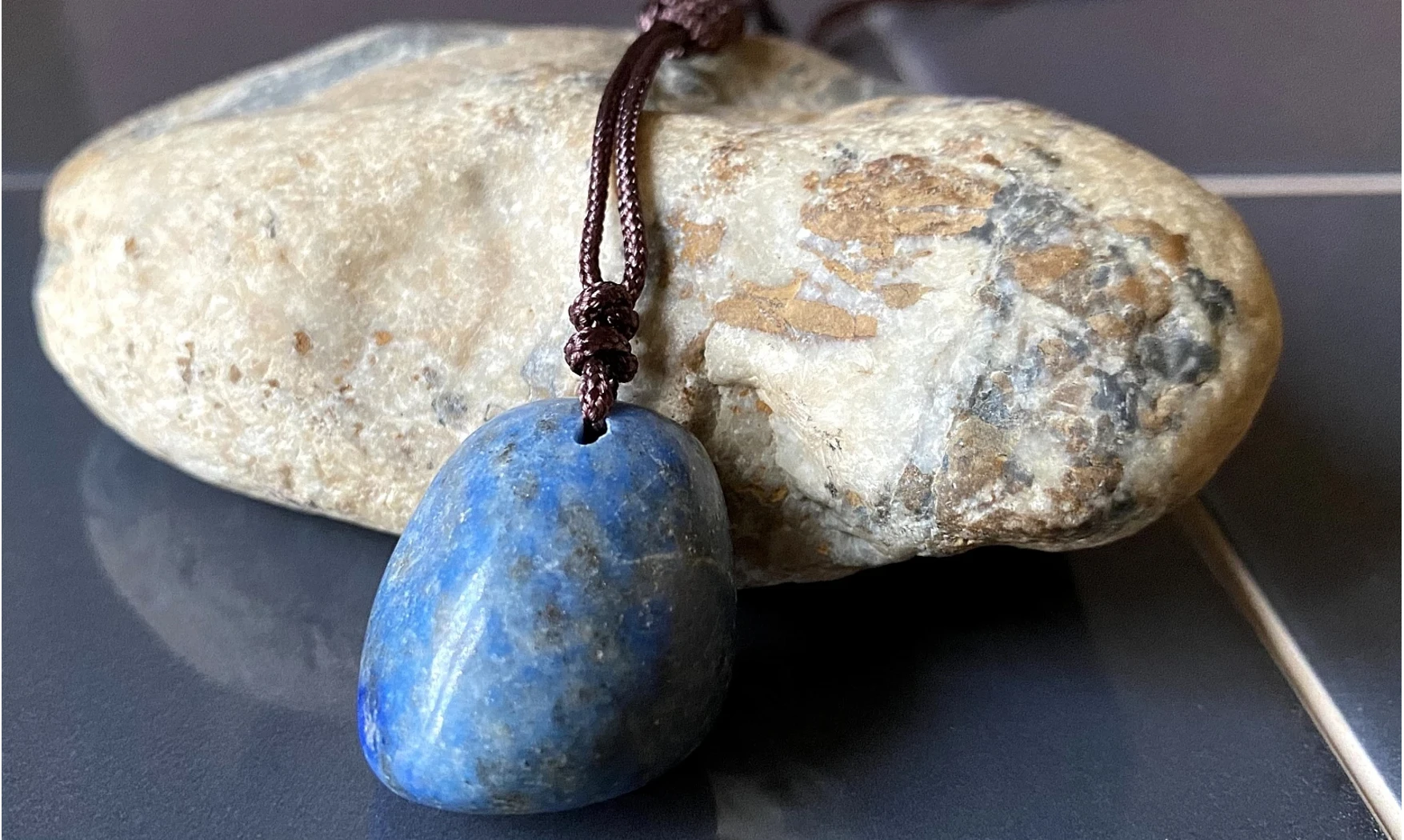 Lapis Lazuli pierre percée 4 pendentif