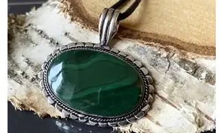 Malachite 4 & 925 Silver plated pendant
