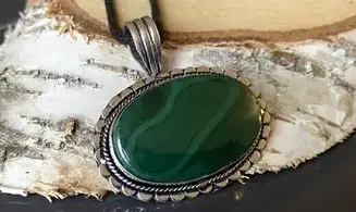 Malachite 4 & 925 Silver plated pendant