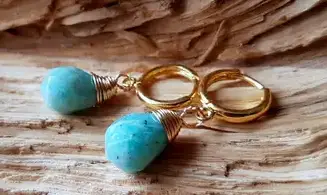 Amazonite Earrings Teardrop