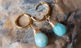 Amazonite Earrings Teardrop