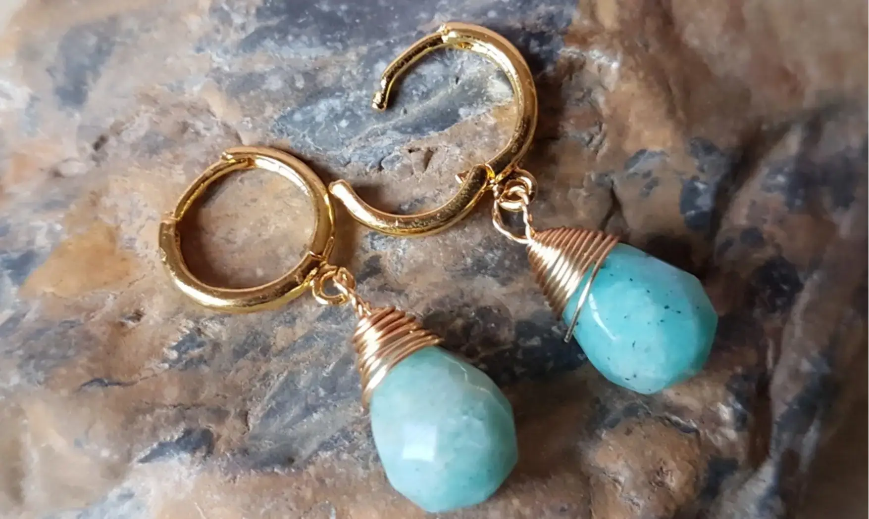 Amazonite Earrings Teardrop