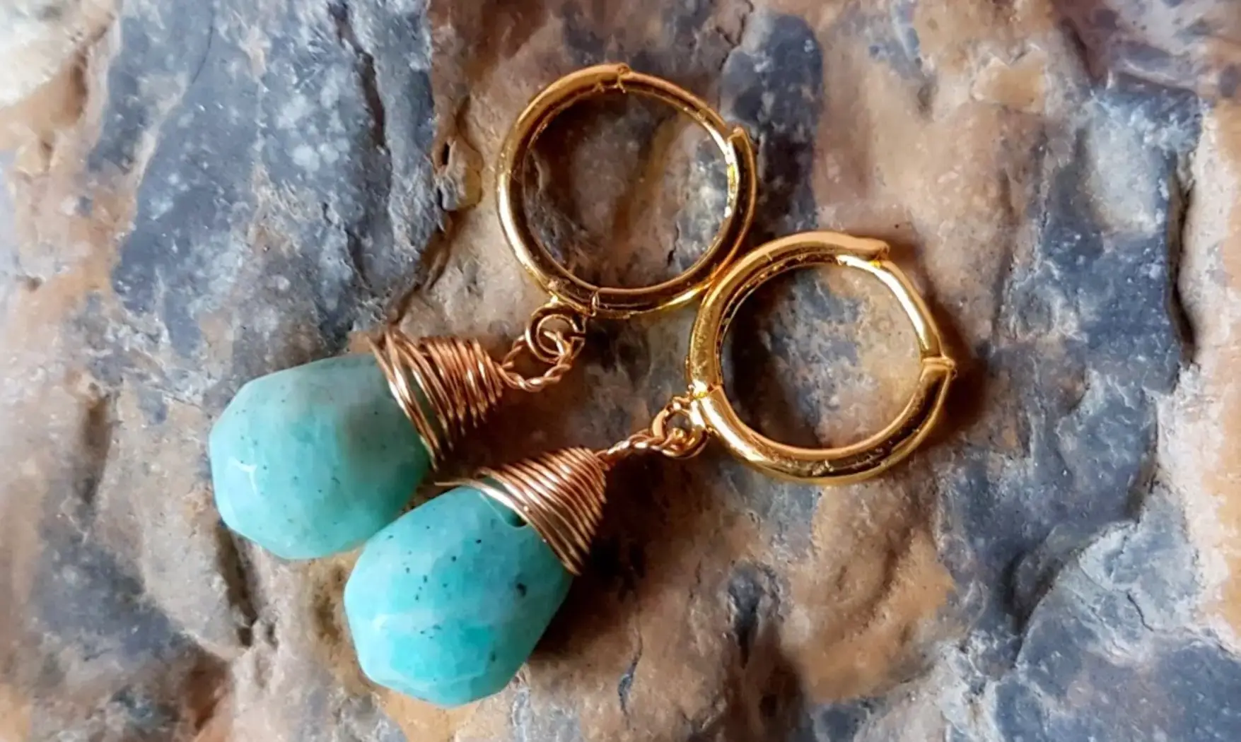 Amazonite Earrings Teardrop