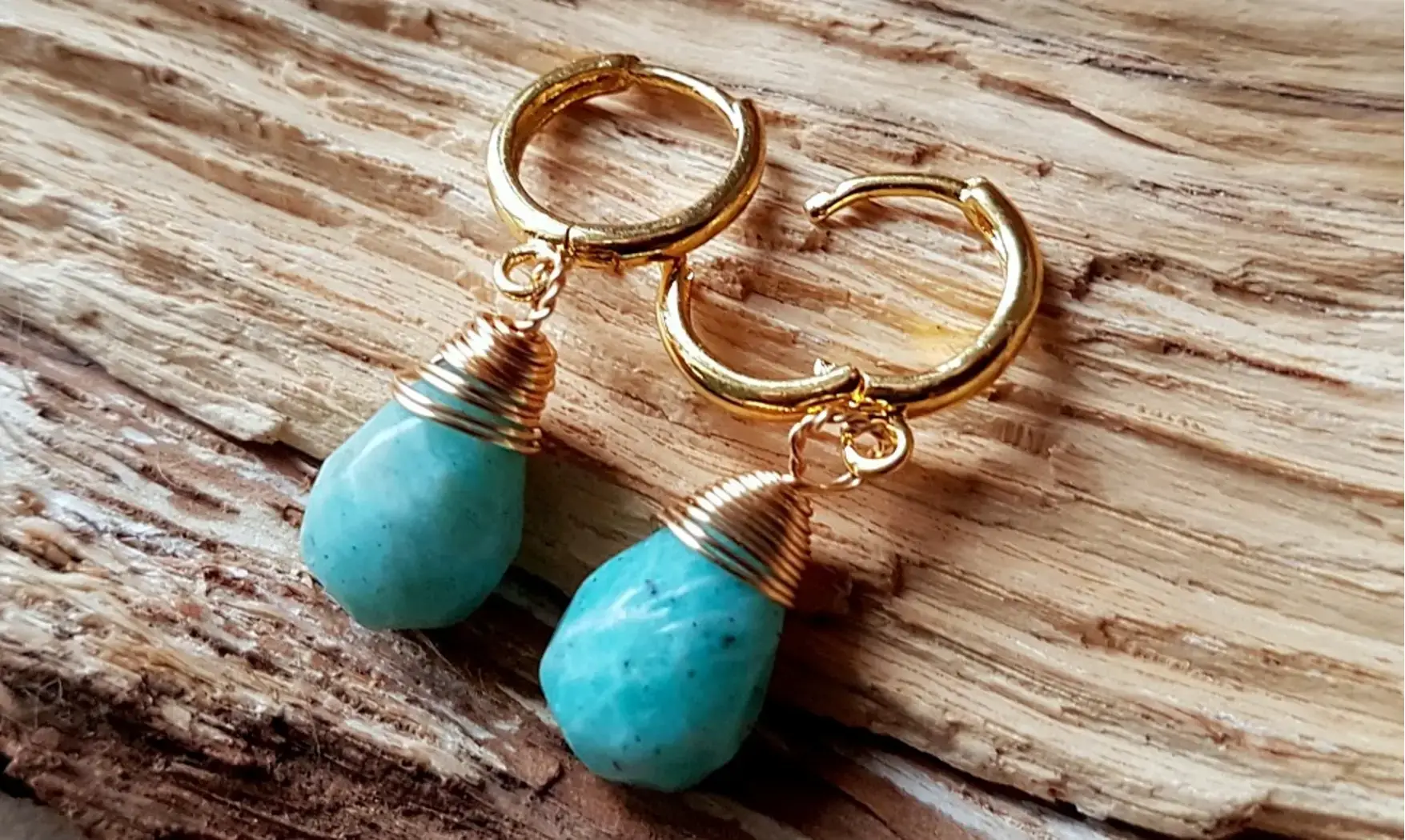 Amazonite Earrings Teardrop