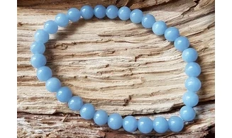 Anhydrite Angélite Round beads bracelet