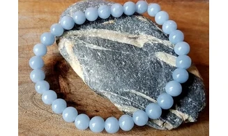 Anhydrite Angélite Round beads bracelet