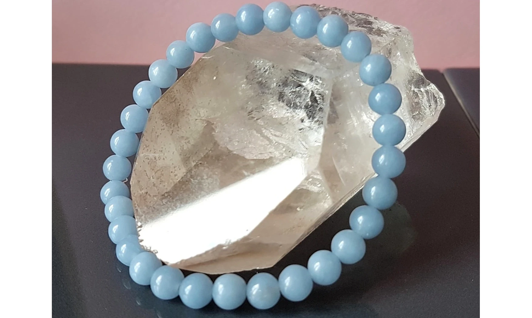 Angélite pierres Boules bracelet