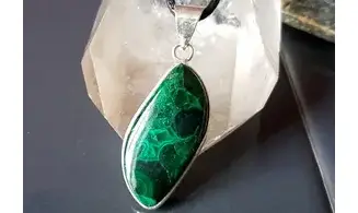 Malachite 5 & 925 Silver plated pendant
