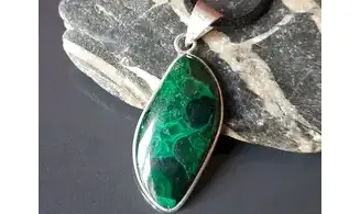Malachite 5 & 925 Silver plated pendant
