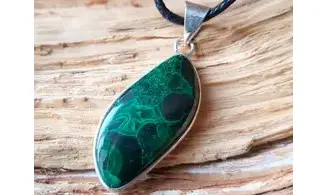 Malachite 5 & 925 Silver plated pendant