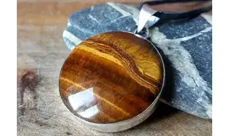 Oeil de Tigre 6 pendentif & Argent