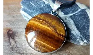 Oeil de Tigre 6 pendentif & Argent