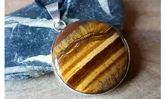 Oeil de Tigre 6 pendentif & Argent