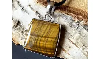 Oeil de Tigre 7 pendentif & Argent