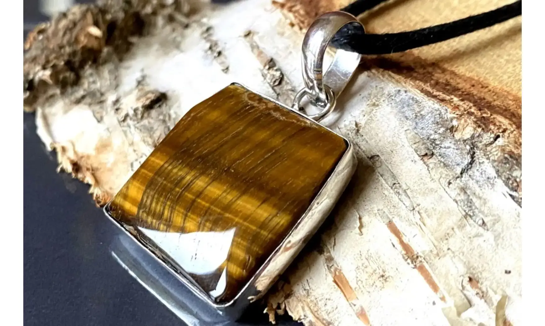 Oeil de Tigre 7 pendentif & Argent