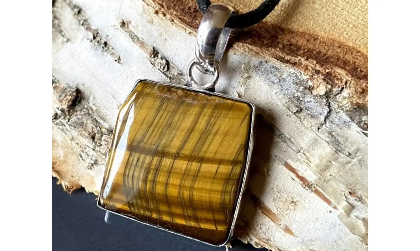 Oeil de Tigre 7 pendentif & Argent