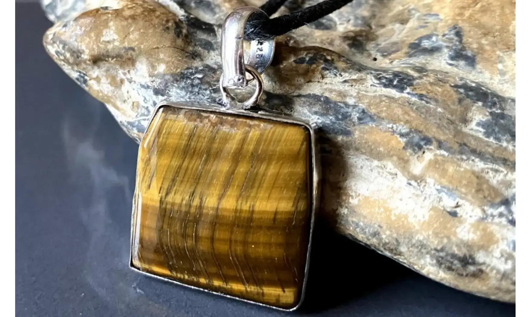 Oeil de Tigre 7 pendentif & Argent