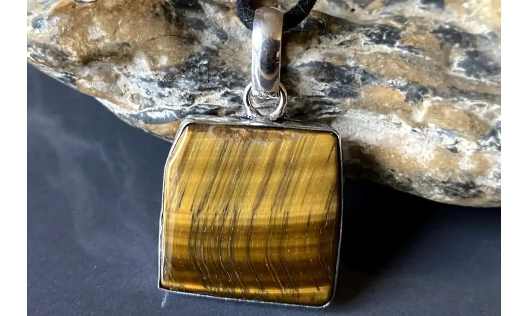 Oeil de Tigre 7 pendentif & Argent