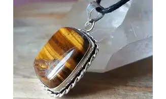 Oeil de Tigre 8 pendentif & Argent