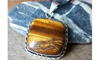 Oeil de Tigre 8 pendentif & Argent