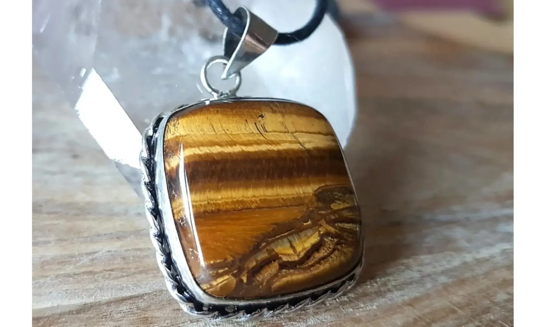 Oeil de Tigre 8 pendentif & Argent