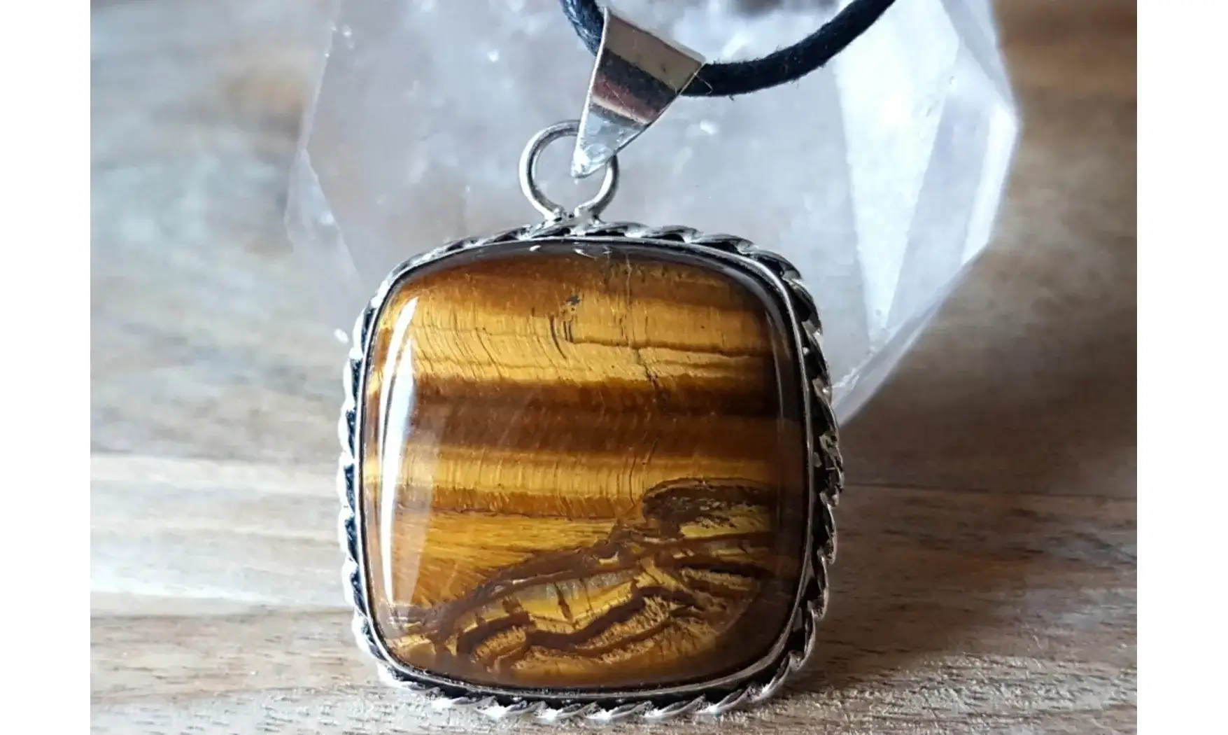 Oeil de Tigre 8 pendentif & Argent