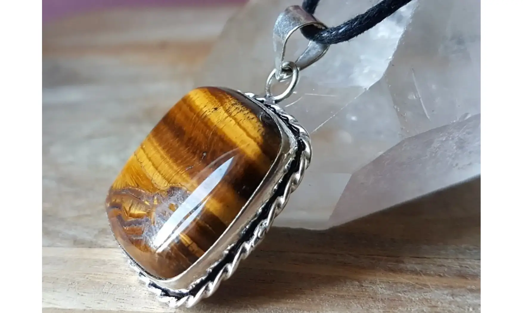 Oeil de Tigre 8 pendentif & Argent