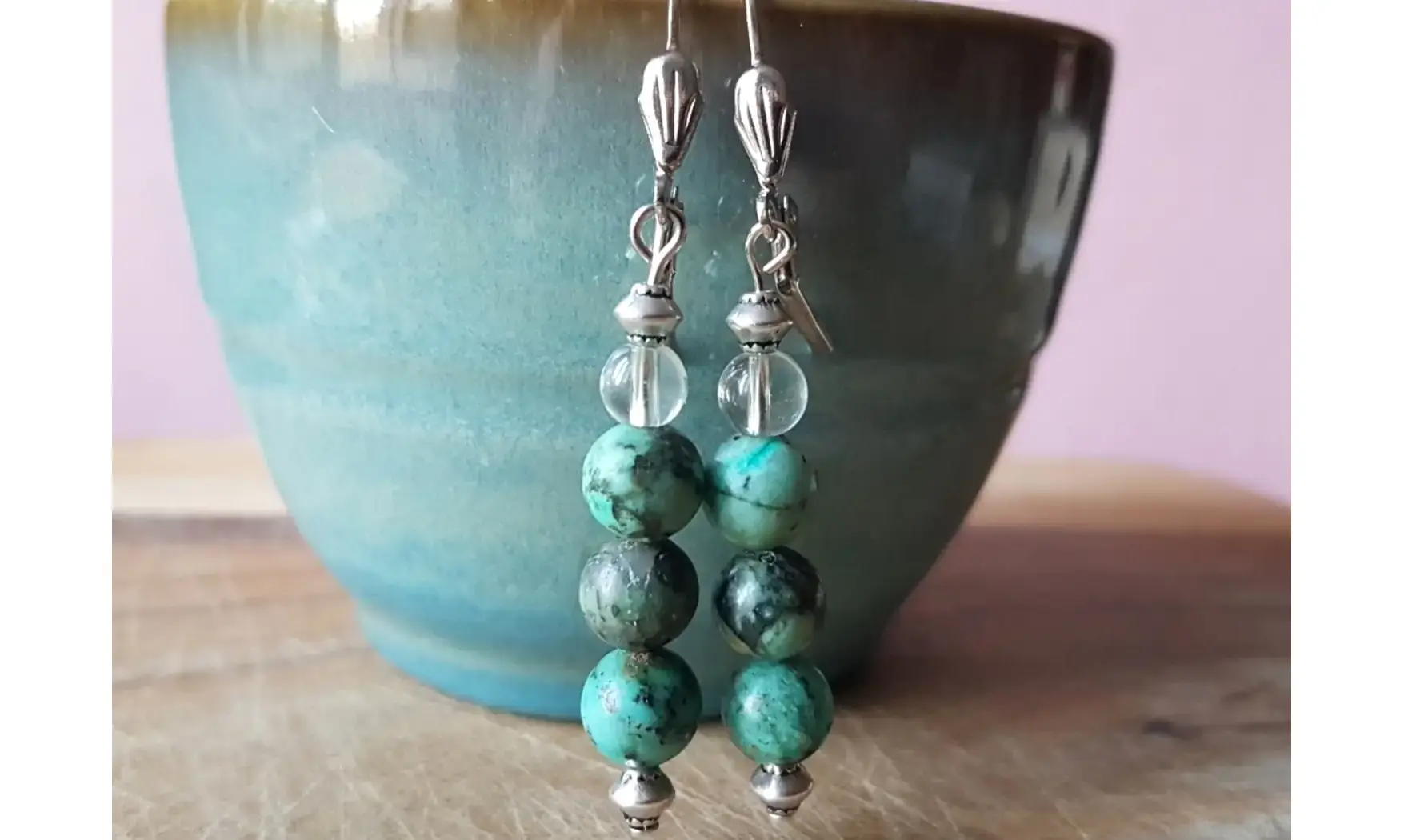 African Turquoise Earrings