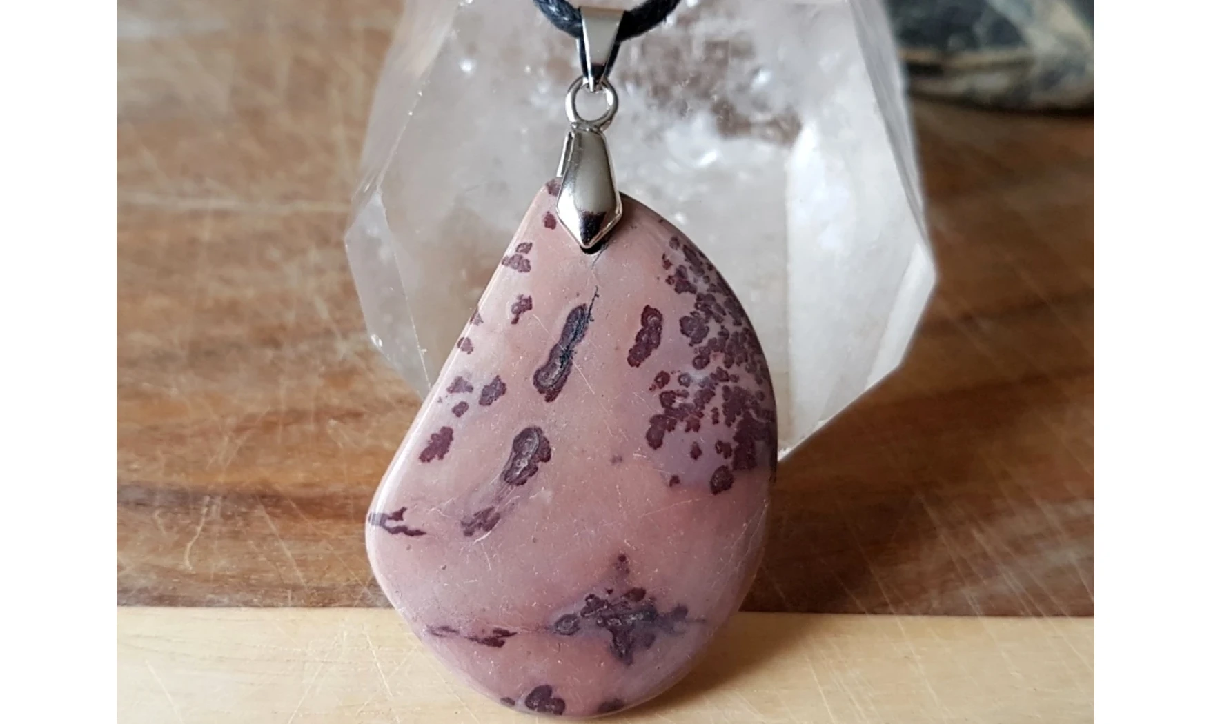 Jaspe dendrite Galet pendentif