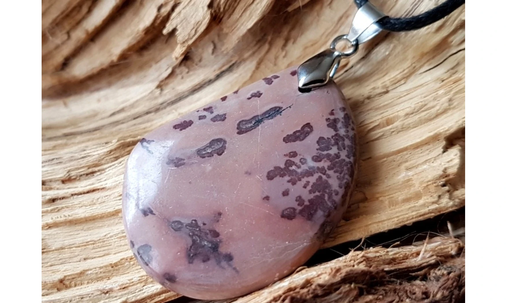 Jaspe dendrite Galet pendentif
