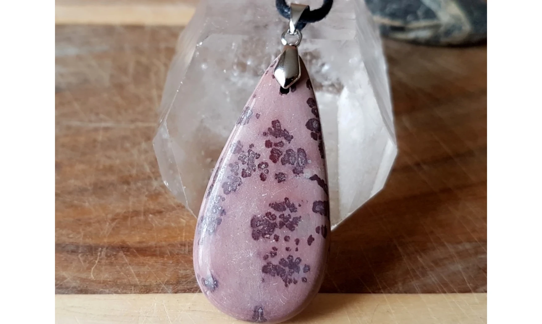 Jaspe dendrite Galet pendentif