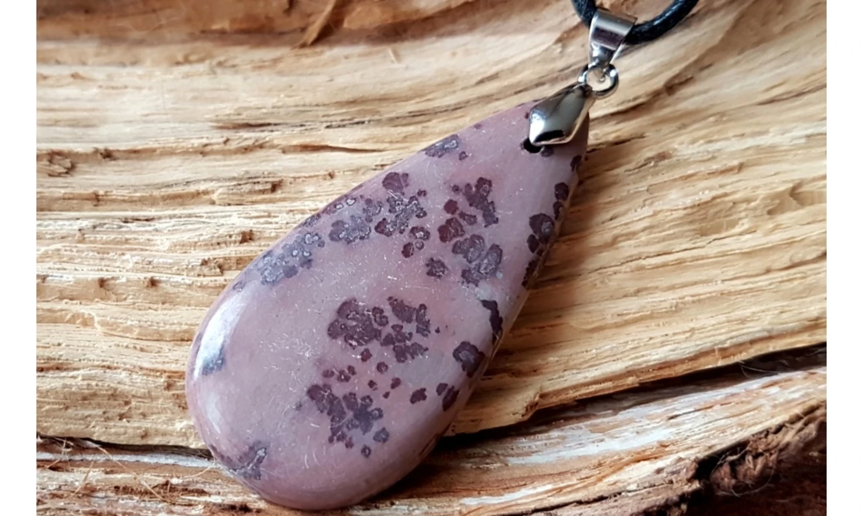 Jaspe dendrite Galet pendentif