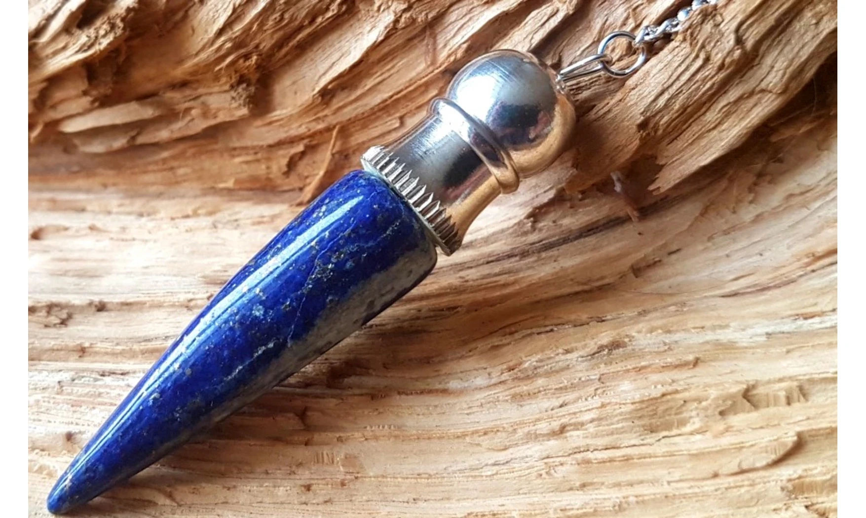 Lapis lazuli pendule cône pierre 2